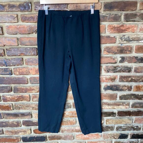 J. Jill Black Ponte Stretch Knit Slim Leg Ankle Dress Pants Women's Size Small - Picture 1 of 6